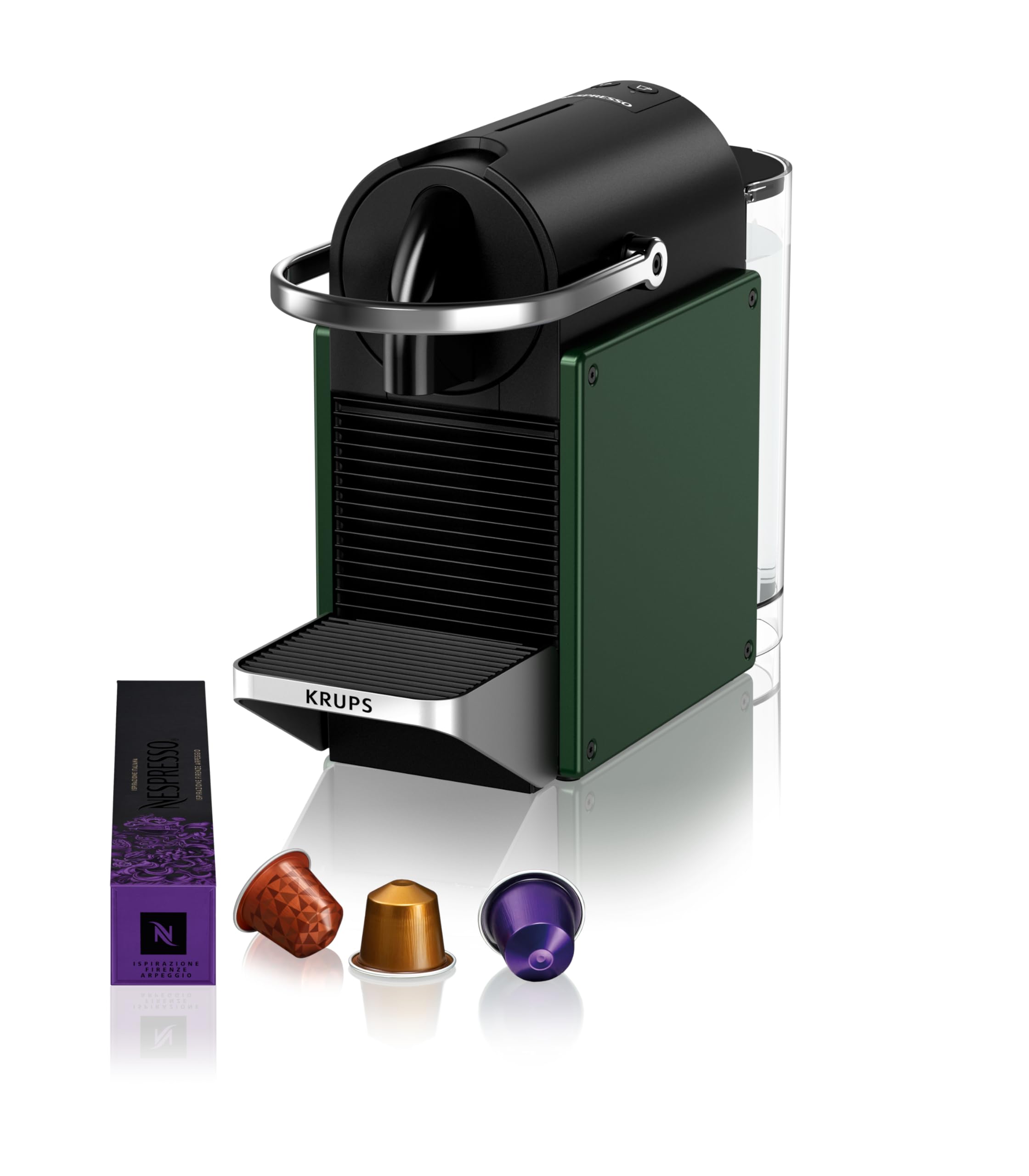 Machine à café Pixie vert foncé, design compact